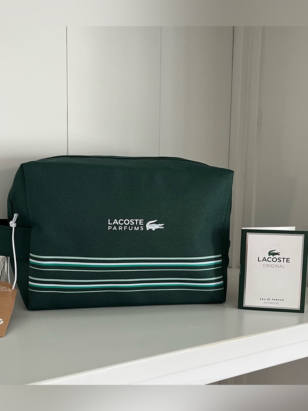 🐊 Lacoste Parfums Toiletry Bag & Lacoste Original EDP Sample Bundle